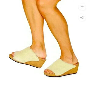 NEW BIRKENSTOCK  Portugal Shearling Namica Teddy Footbed Wedge Sandals